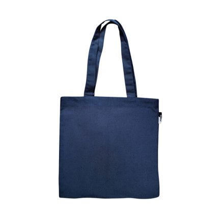 Navy Blue Canvas Box Tote Bag