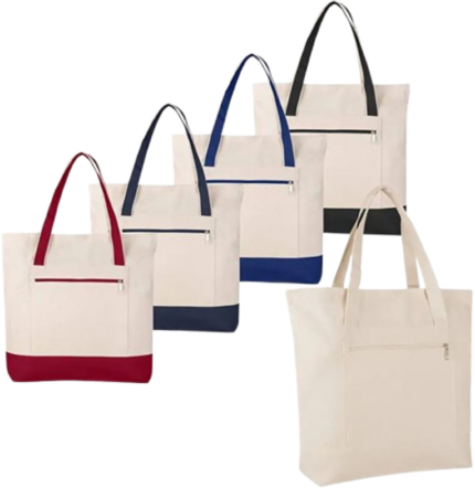 TWO TONE CANVAS TOTE BAGS